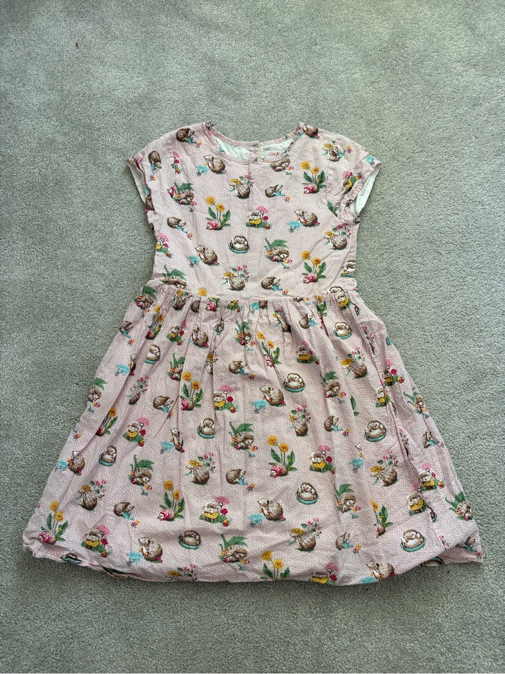Cath Kidston Pink Hedgehog & Floral Print Casual Dress